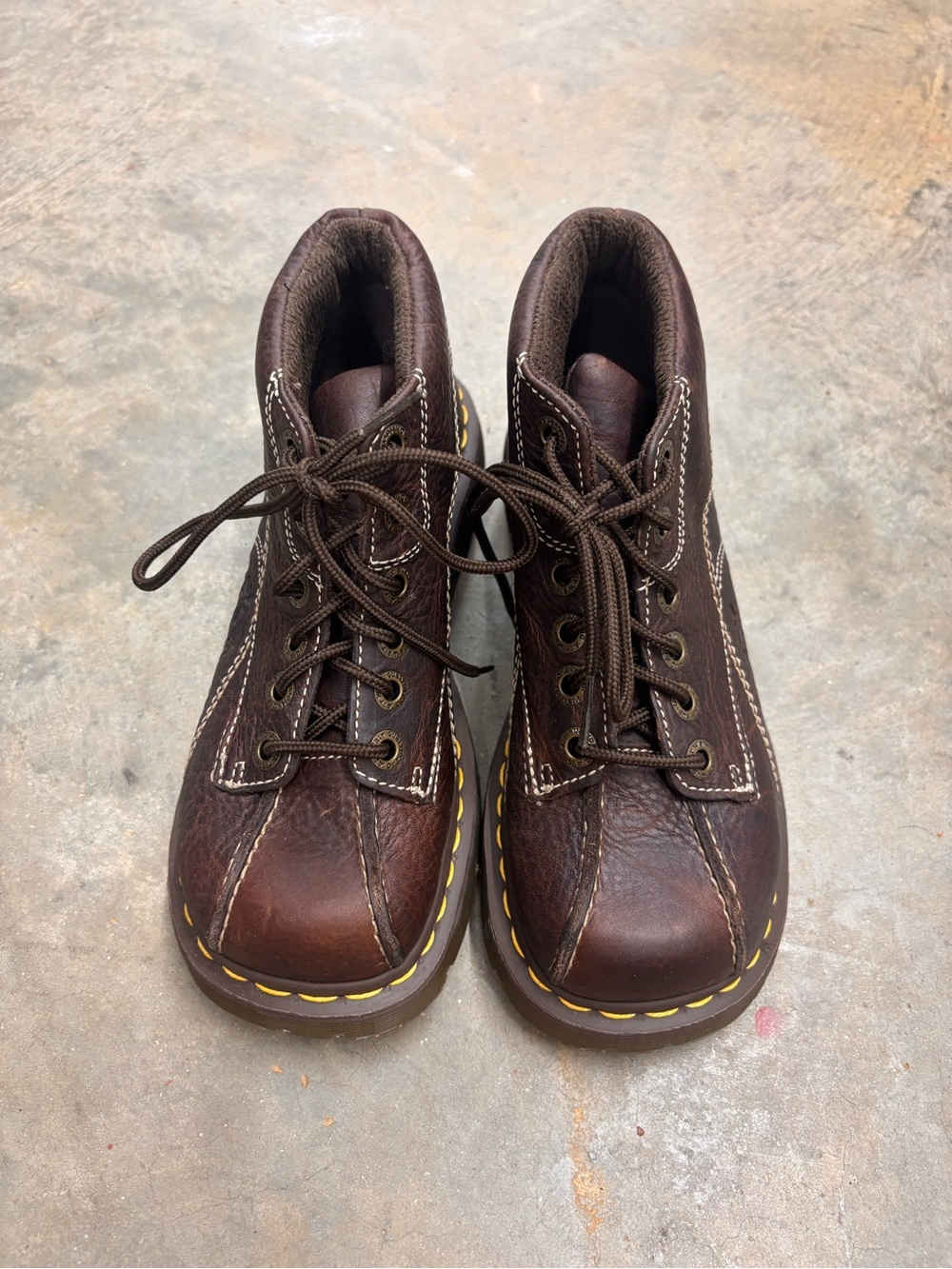Dr. Martens 12281 Vtg Brown Leather Platform Ankle Boots Womens US 7 Grunge 90s